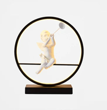 OUDELADI Angel doll table lamp bedside Romantic warm Couple desk lamp Modern home living room decor Bird table lamp